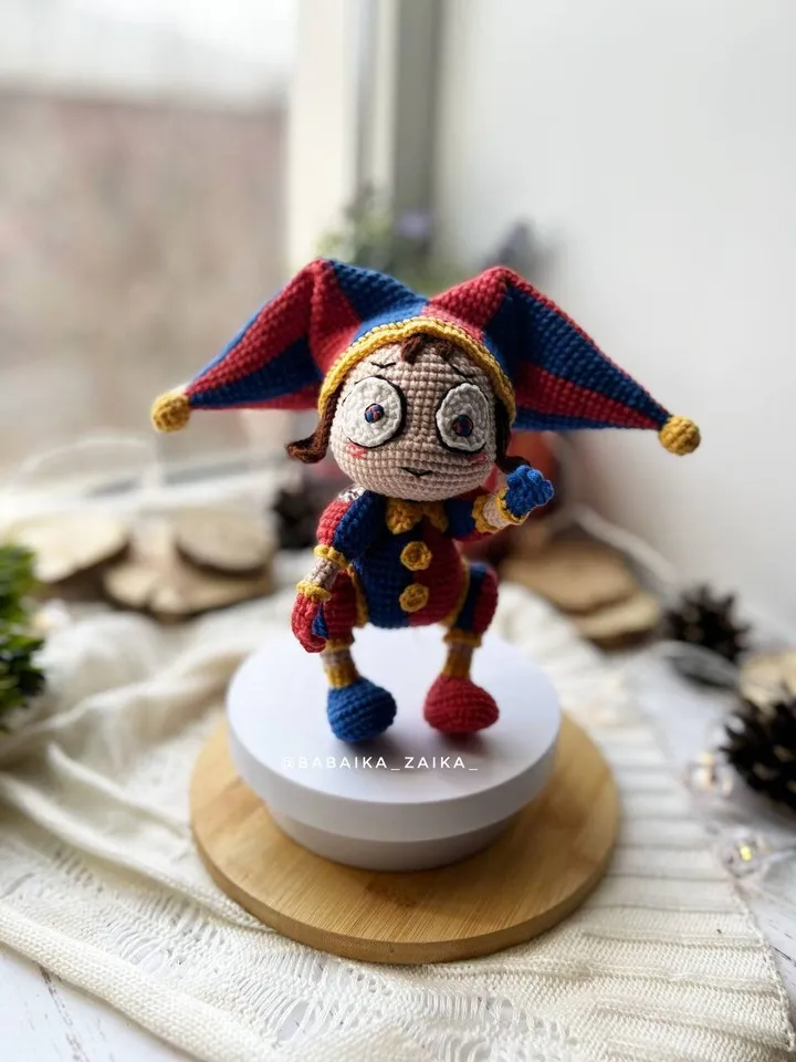 PDF Crochet Pomni Pattern, Amazing Digital Circus Amigurumi Pattern, Crochet Monster, Halloween Crochet Pattern, Amigurumi Clown