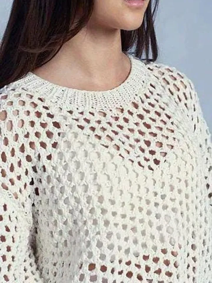 Mesh top knitting pattern, Short sleeve sweater, summer sweater pattern, women ladies top sweater pattern pdf