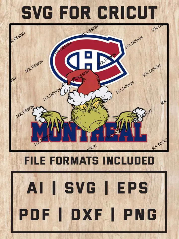 Grinch Montreal Canadiens SVG, NHL Logo SVG Design, NHL Montreal Canadiens SVG, NHL Canadiens Cricut, Christmas Svg, Grinch svg, Digital Download