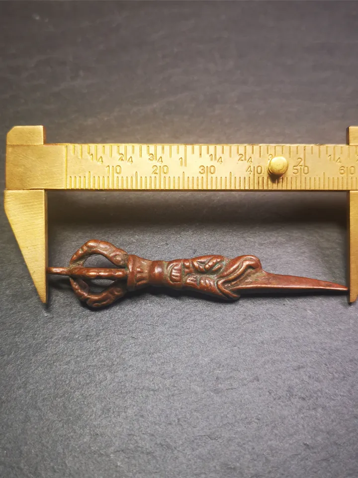 Gandhanra Antique Tibetan Amulet,Dragon Phurba,Kila(Dorje Phurba) , Trantic Buddhism Ritual Implement Pendant,Made of Copper,2.6"