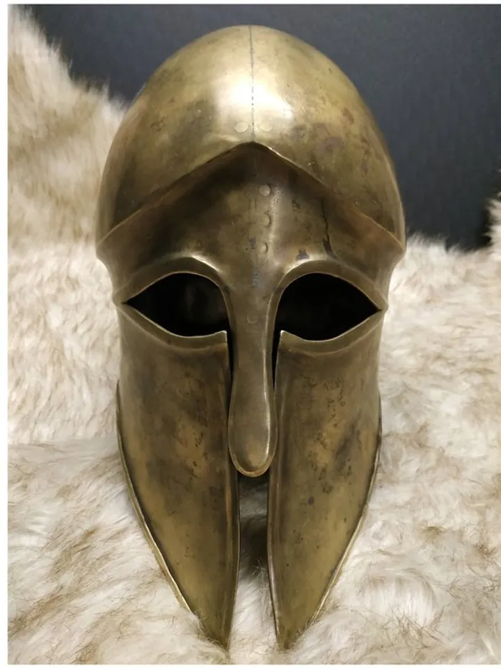 Ancient Greek - helmet of king Leonid - king of Sparta - Spartan helmet - brass