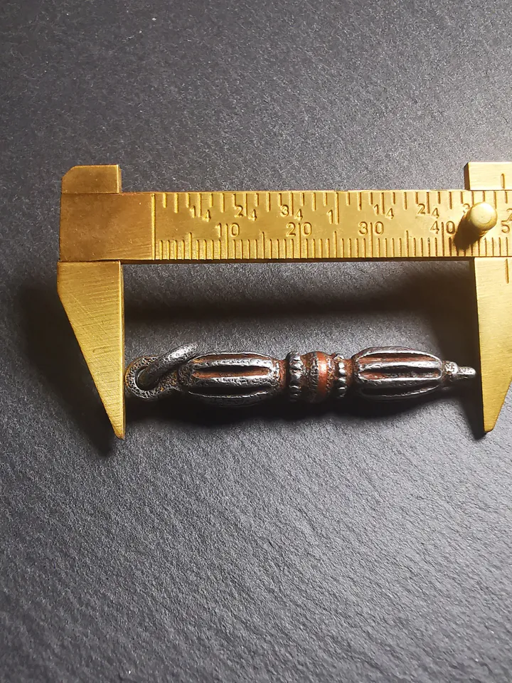 Gandhanra Tibetan Buddhist Amulet,Nine-pronged Dorje Vajra Pendant with Leather Chord,Made of Cold Iron,1.97&quot;
