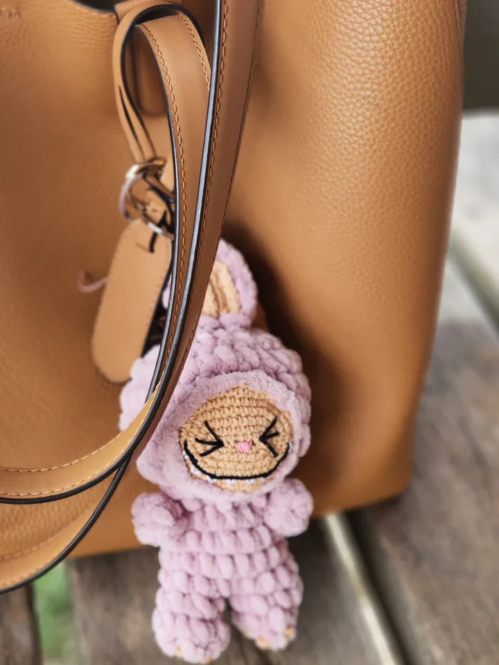 Plush Labubu Charm Bag Crochet Pattern + Video Guide | Easy Crochet Pattern