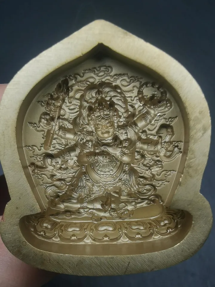 Mahakala Tsa Tsa Mold,Old Version 4.5cm Height,Gandhanra Unique Tibetan Buddha Tsha Tsha Mould For Making Clay Statue