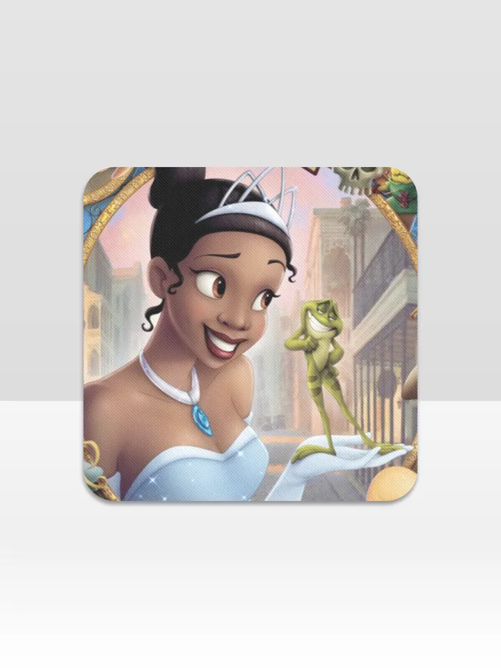 Princess and the Frog Cup Coaster, Square Drink Coaster, Round Coffee Coaster