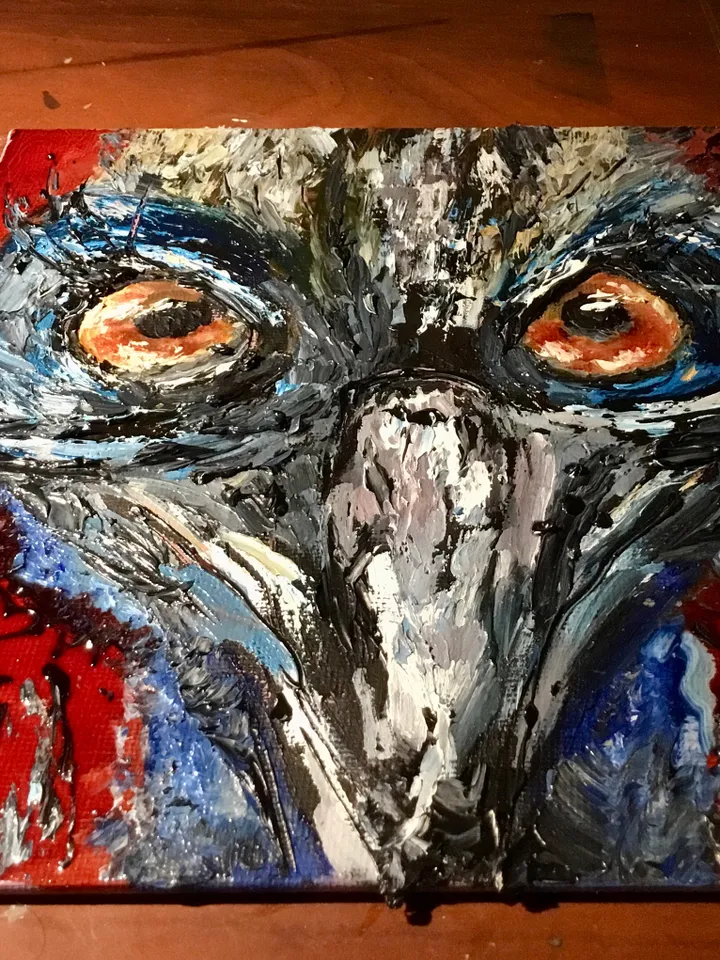 Cassowary bird, original mix media oil painting on canvas board,agressive exotic birds wall art, handmade mix media art home decoration