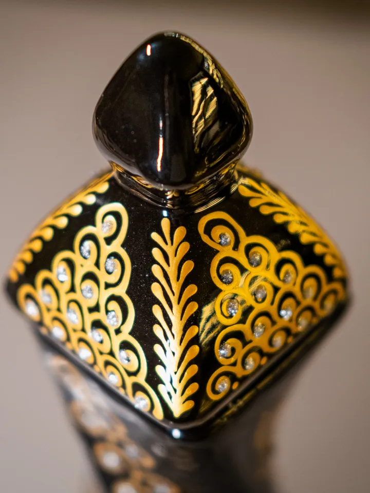 Unique Vase for flovers | Handmade Black Gold Vase