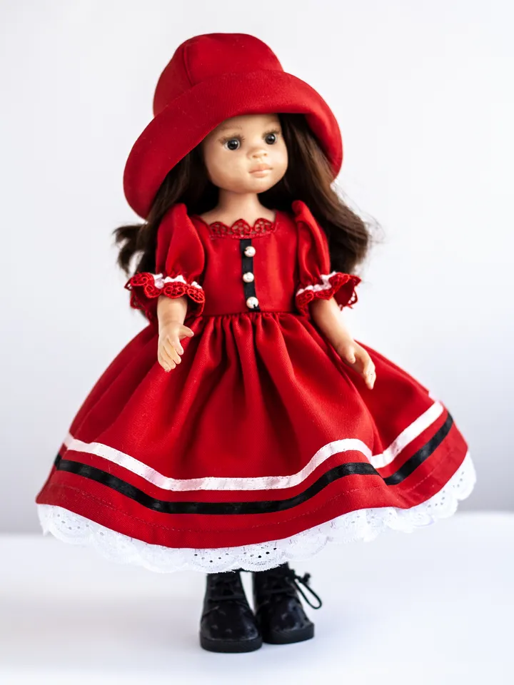 Paola Reina dress, shoes, hat, underwear, Paola Reina clothes, 13 inch doll clothes, 32 cm doll clothes, Doll fashion