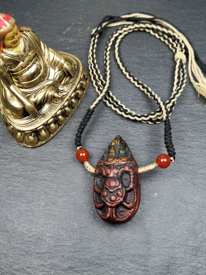 Gandhanra Old Tibetan Tsa Tsa Amulet, Scorpion Guru of Padmasambhava, Scorpion Terma Amulet of Wrathful Kila Transmission
