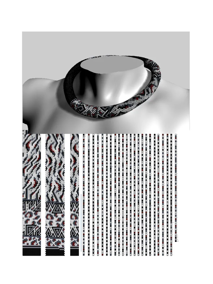 PDF Bead Crochet Pattern , Pattern for Necklace and Bracelet bead crochet