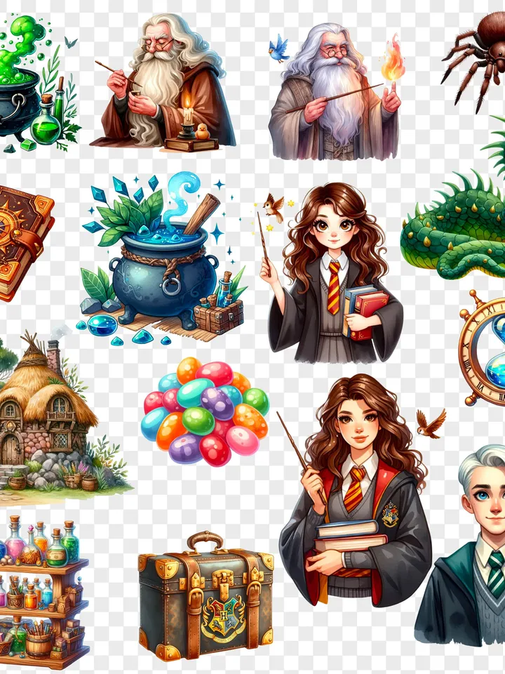 Wizard clipart, wizarding school clipart, magic clipart, magic school clipart, magic clip art, magic stickers, wizard stickers