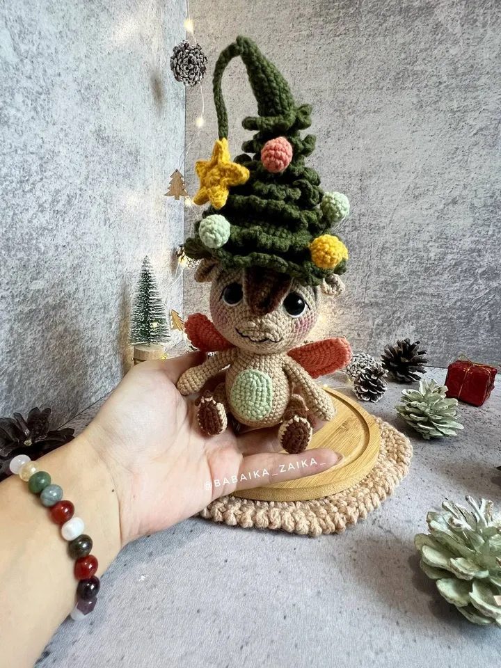 PDF Crochet Pattern Xmas Dragon, Christmas Crochet Pattern, Animal Crochet, Amigurumi Crochet Ornament Christmas baby Animal Christmas Decor