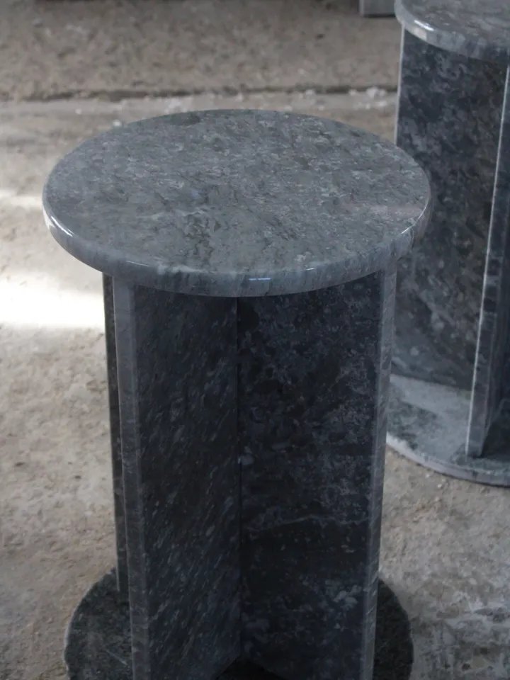 Silver marble side table mini model,nightstand, handmade free shipping, gray marble