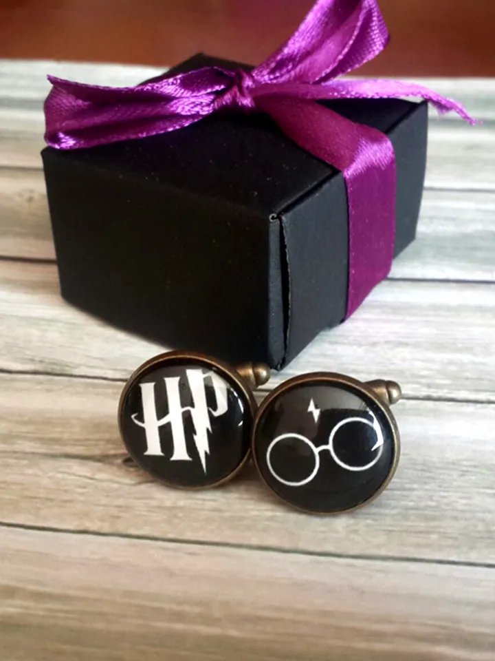 Harry Potter cufflinks, HP gift, Harry Potter Glasses Accessories