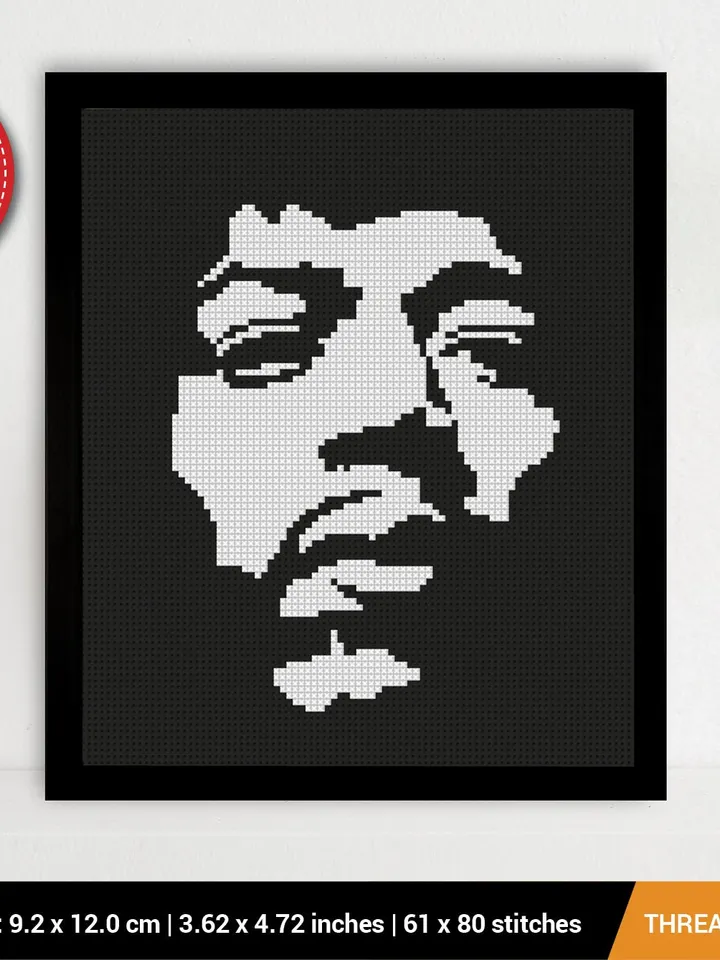 Jimi Hendrix Cross stitch pattern | Embroidery Pattern | Instant Download | Embroidery Designs