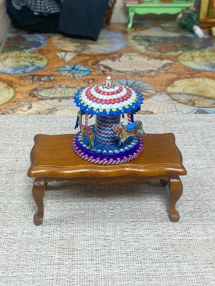 Puppet carousel. Miniature. Dollhouse miniature.1:12.