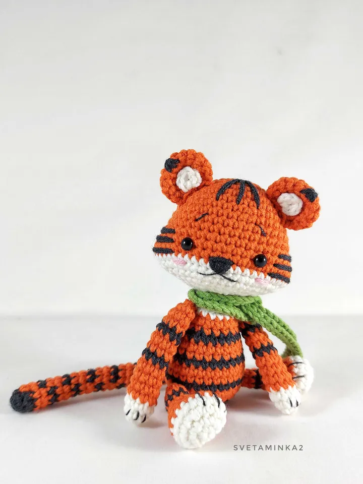 Tiger Crochet Pattern Amigurumi Tiger Cub Cute Animal Toy. Digital Download. PDF.
