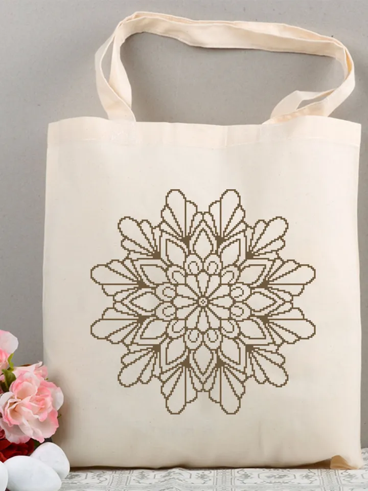 Mandala cross stitch pattern download PDF Quick cross stitch sampler Monochrome mandala pattern digital Floral ornament xstitch chart #M62