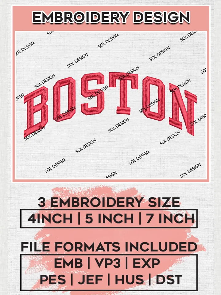 NCAA Boston College Team Writing Logo Embroidery Design Files, NCAA Boston University Terriers Machine Embroidery, NCAA Teams, 3 sizes, NCAA Machine embroidery designs, Digital Download