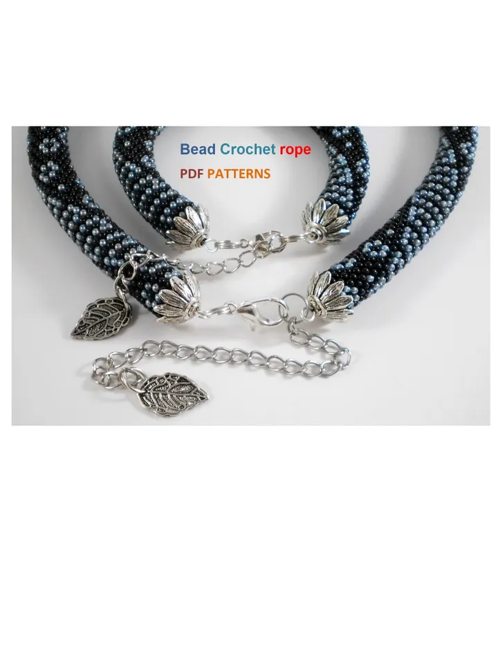 Bead crochet rope pattern for beading necklace and bracelet,DIY, bead crocheting,Instant Download,PDF pattern