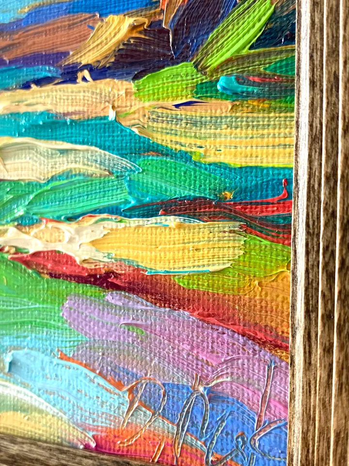 Seascape Oil Painting Original Sea Landscape Painting Impasto Small Artwork Ocean Coastal Wall Art
