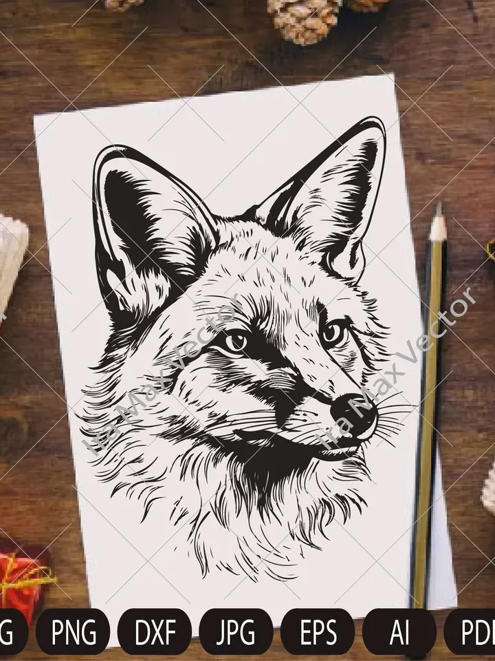 Fox svg /FOX Face svg / Fox Head svg / Fox Mascot svg / Fox Printable /Fox detailed/ INSTANT DOWNLOAD