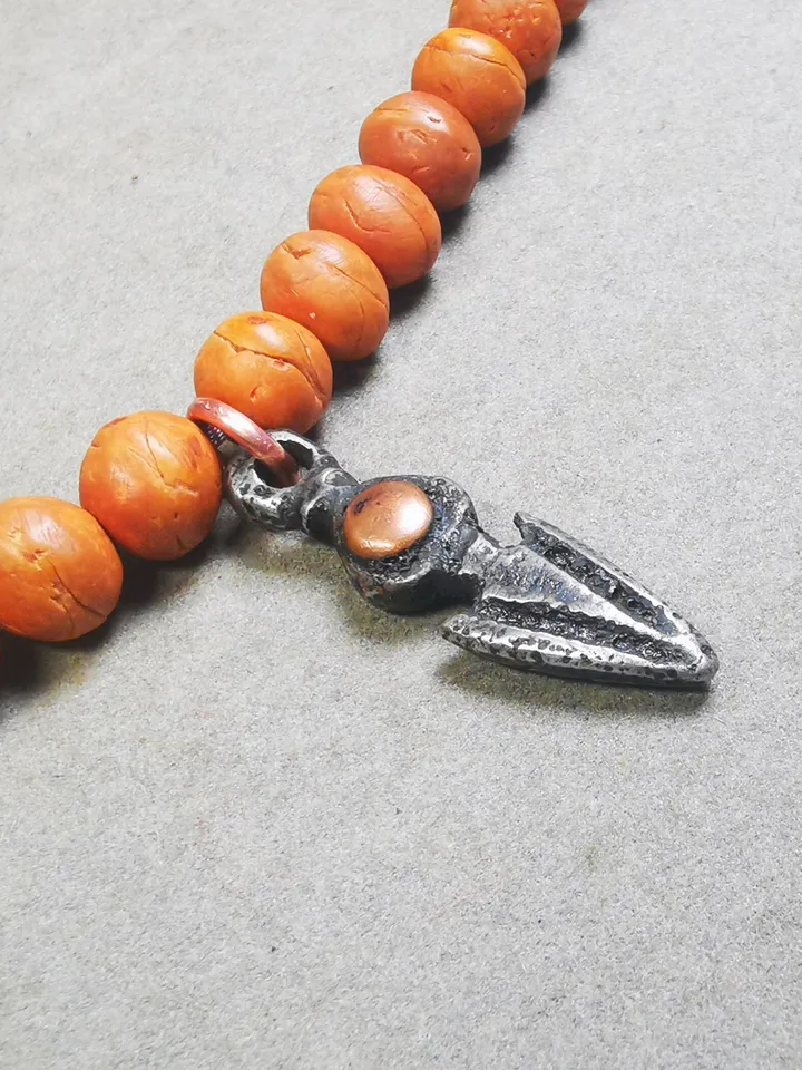 Gandhanra Handmade Tibetan Mala Amulet, Phurba Pendant for Prayer Beads,Necklace,Bag Hanging Accessories,Made of Cold Iron,1.3" × 0.35"