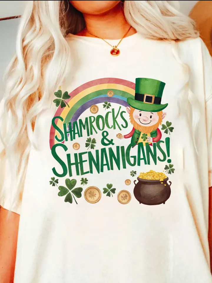Shamrocks Shenanigans St Patrick's Day PNG, Rainbow Gold Pot png, Lucky Kids st patty Png, Shamrock PNG, St Patricks Png, Lucky Charm Png