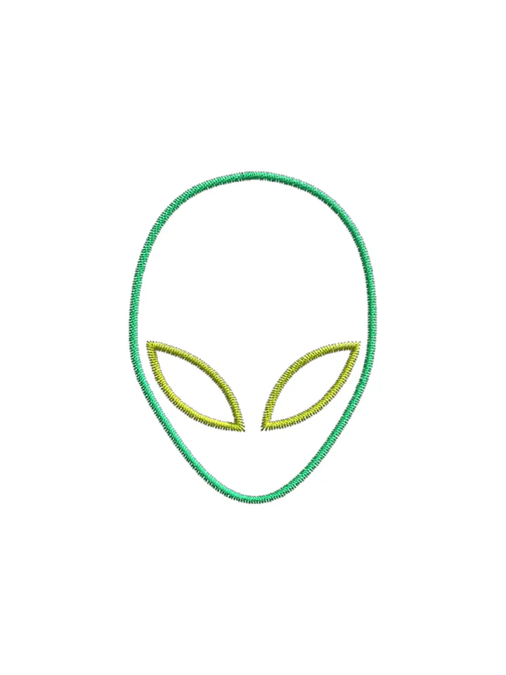 Alien applique embroidery design,Alien face applique embroidery design,Fun embroidery design,INSTANT DOWNLOAD-1404