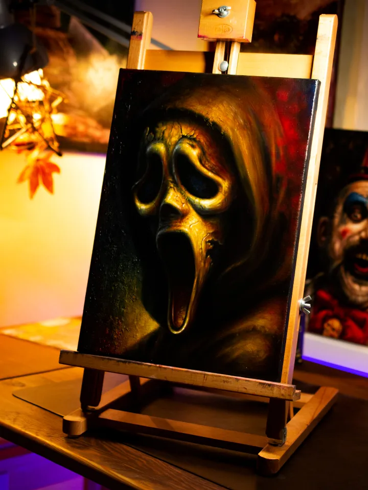 Original oil painting Scream Ghostface
