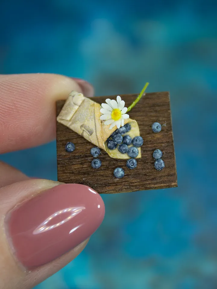 TUTORIAL Miniature blueberry with polymer clay