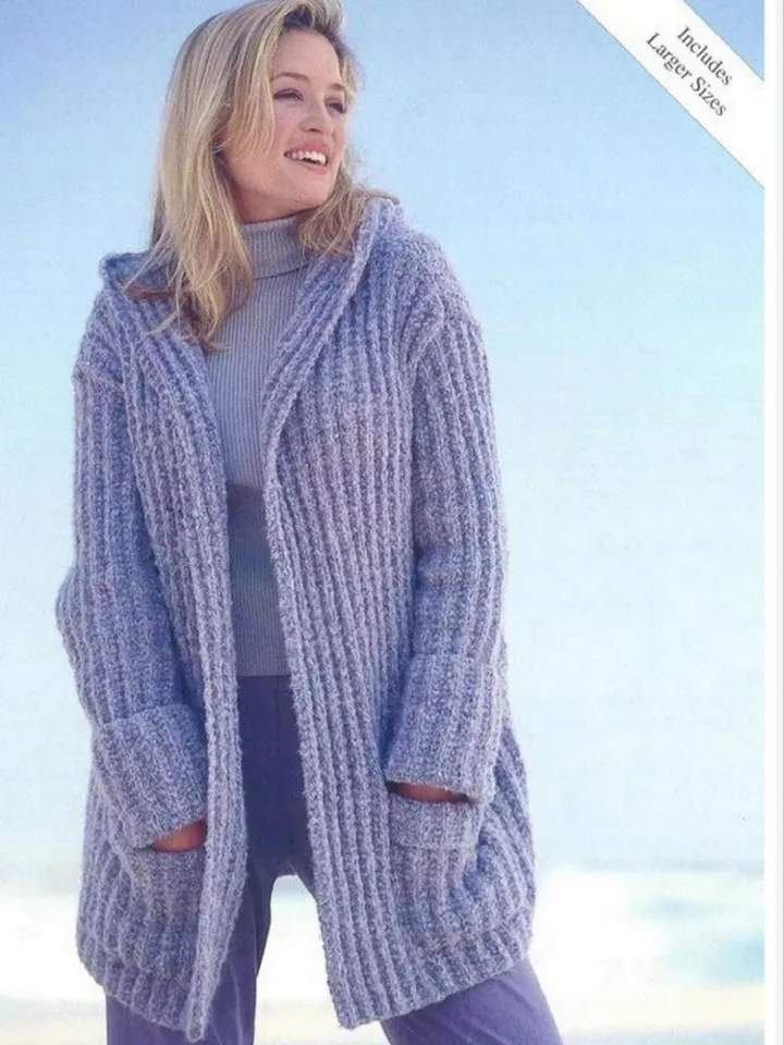 Cardigan knitting pattern, aran cardigan, women coat pattern, jacket knitting pattern, long cardigan, pdf