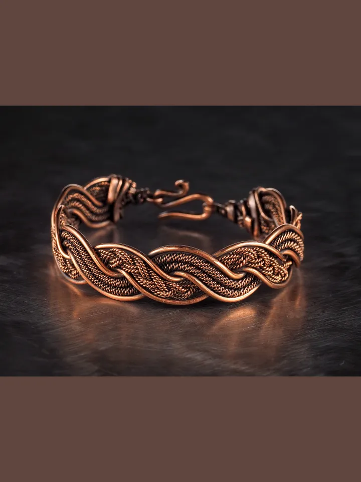 Copper wire wrapped bracelet for woman 7th Anniversary gift Small size bracelet Antique style copper Jewelry