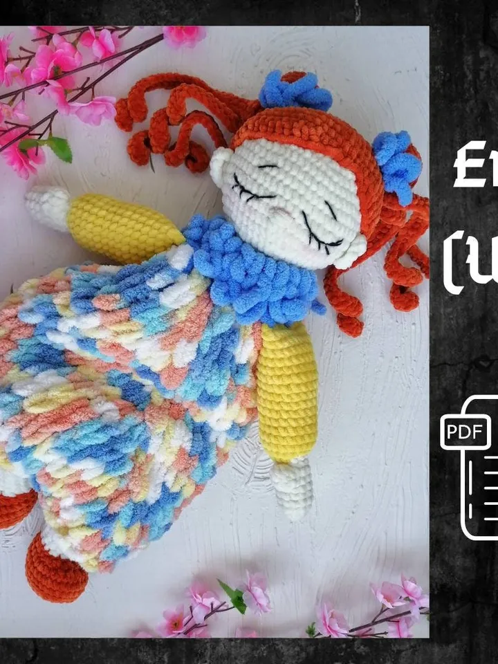 PDF Crochet Doll Pattern, Pajamas Holder, Plush Doll, Big Plush Toy, Amigurumi pajama bag, tutorial Sleeping bag pattern, plush pattern