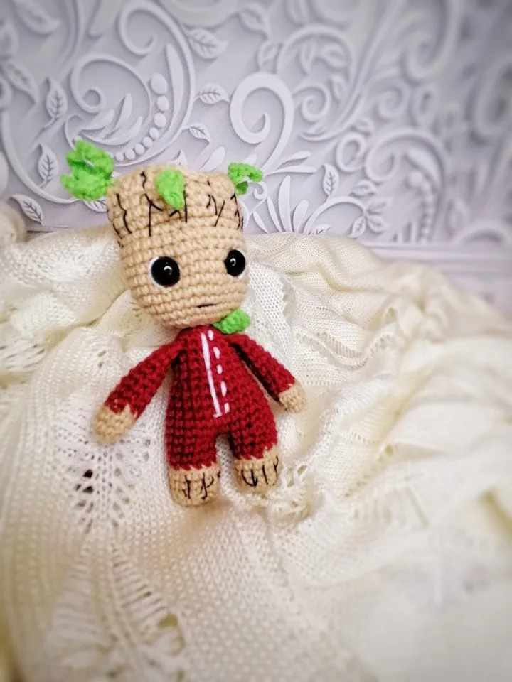 PDF Amigurumi Groot Crochet Pattern, Cute Baby Groot Amigurumi, Mini Tree Crochet Toy, Guardians of the Galaxy Inspired Crochet Pattern DIY
