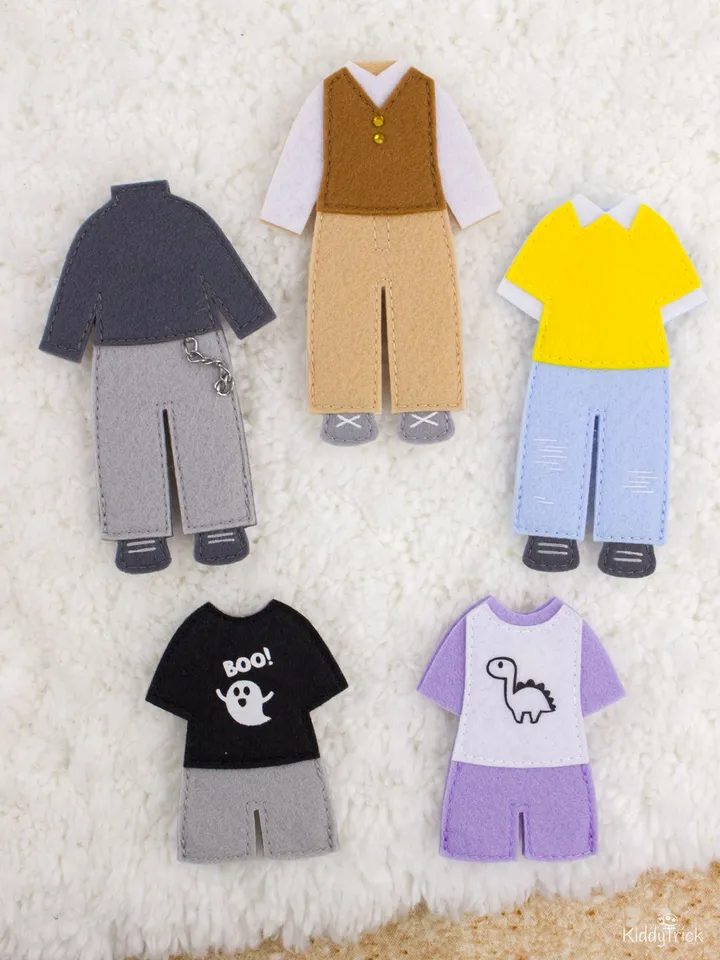 Felt Dress-Up Dolls Boy and Girl - Sewing Pattern