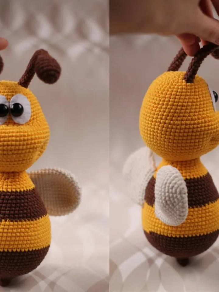 Crochet pattern Bee, Amigurumi pattern bee keychain, Crochet bumble bee pattern, Crochet animals amigurumi pattern, Bee ornament pattern