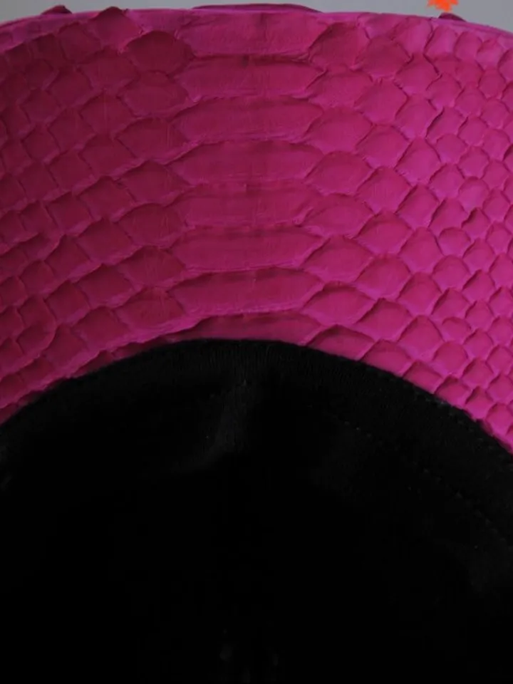 Genuine python skin women baseball cap | women accessories | exotic leather cap | purple genuine python skin | Fuchsia leather cap