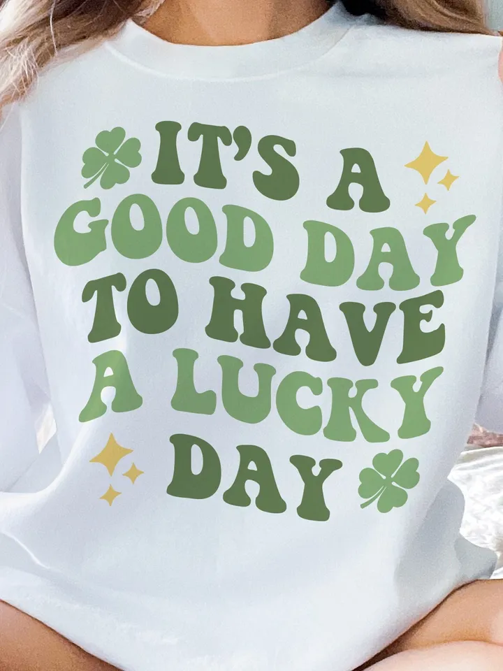 It's a Good Day to Have a Lucky Day PNG SVG, St. Patricks Day Sublimation, Lucky Svg, Retro Groovy St. Pattys Svg, Funny St Patricks Svg