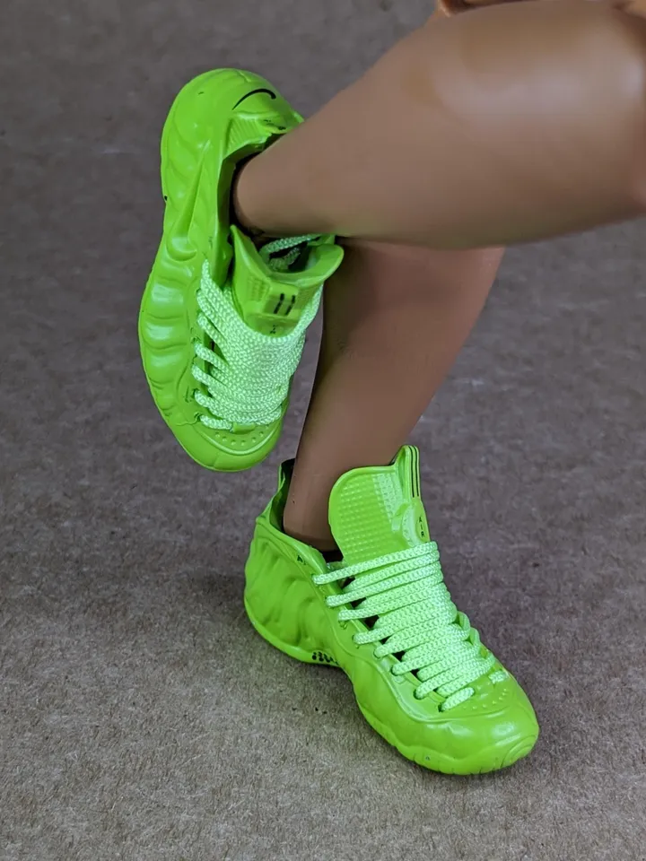 Premium green sneakers for 12 inch male dolls