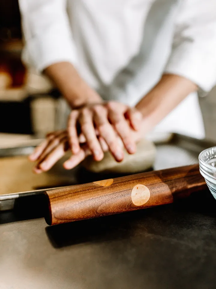 French Style Rolling Pin with Decorative Polka Dot Inlays
