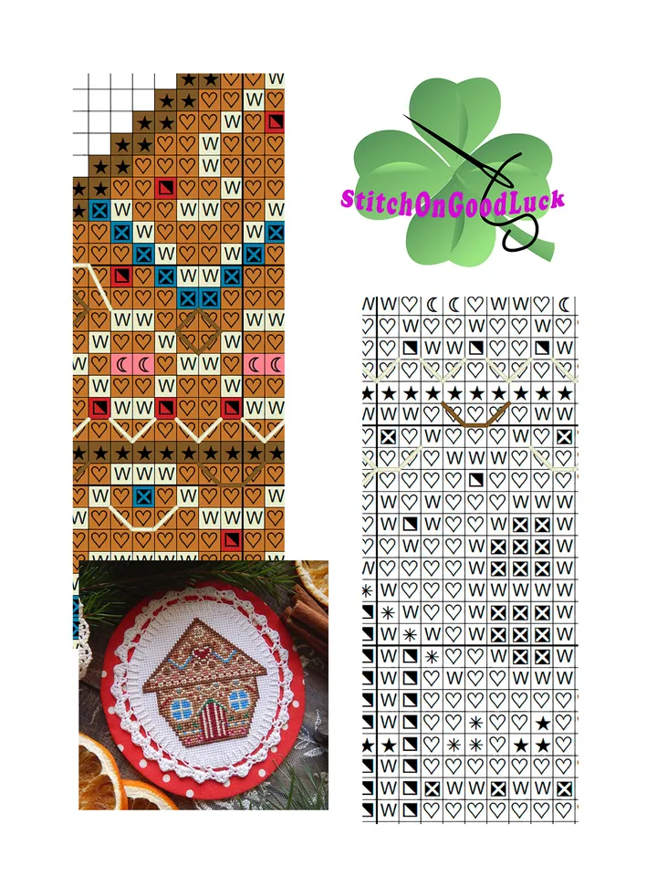 Gingerbread House cross stitch pattern