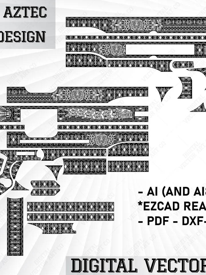 Colt 1911 Aztec Vintage Design | Aztec Svg | 1911 Custom Vector Art