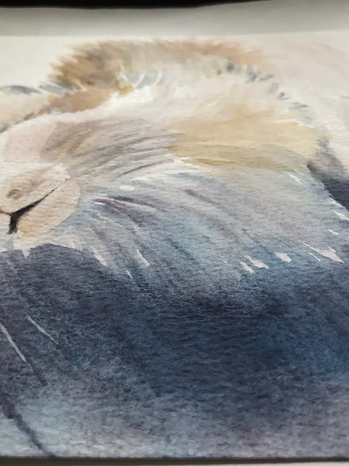 Cat portrait cute pet animal painting living room wall art original watercolour hand painted modern painting
