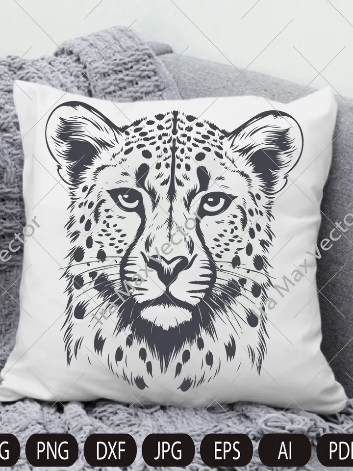 Cheetah Svg, Cheetah Clipart, Cheetah Png, Cheetah Head, Cheetah Cut Files , Cheetah Silhouette, Animals Silhouette