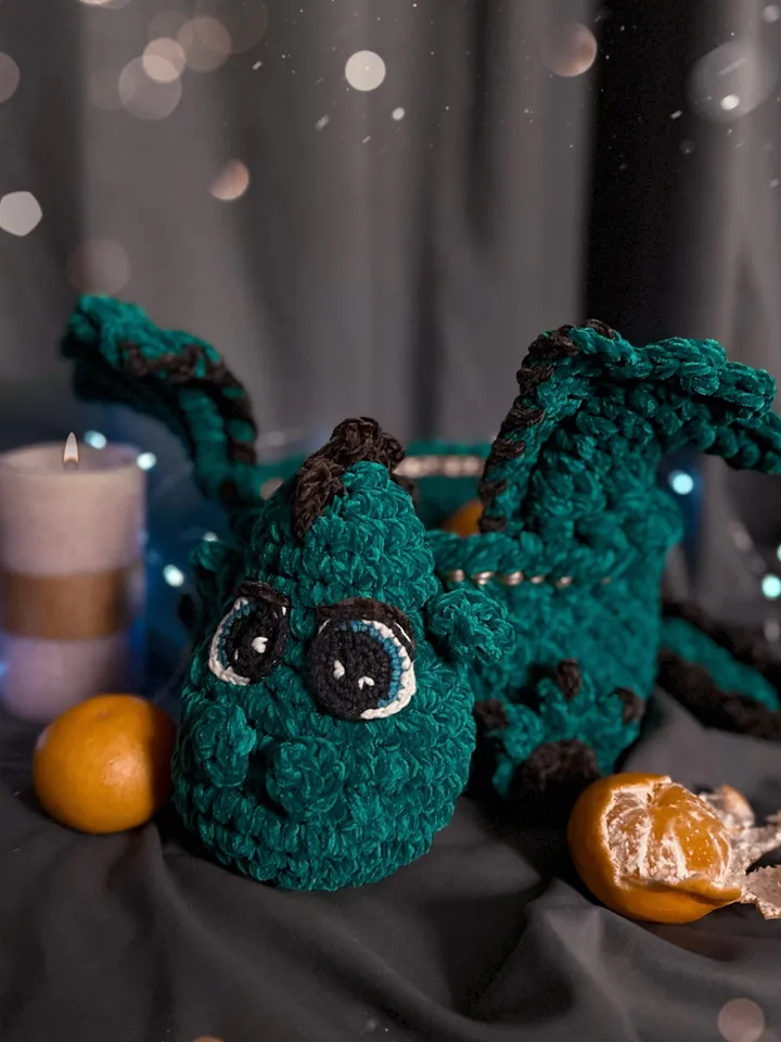 Softy basket dragon, Christmas decor, symbol New Year 2024, gift for lucky, interior ornament, living room storage, eco friendly