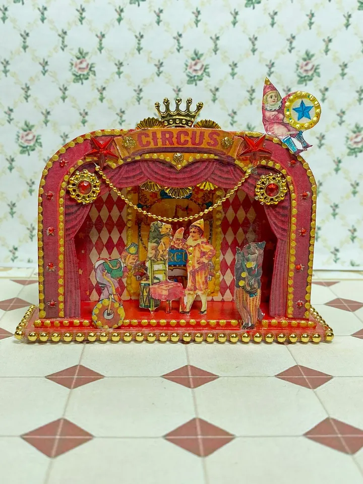 Puppet Circus. 1:12. dollhouse miniature. Puppet show.