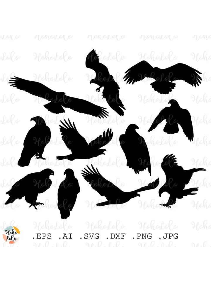 Eagle Svg, Eagle Silhouette, Eagle Cricut, Eagle Clipart Png, Eagle Templates Dxf