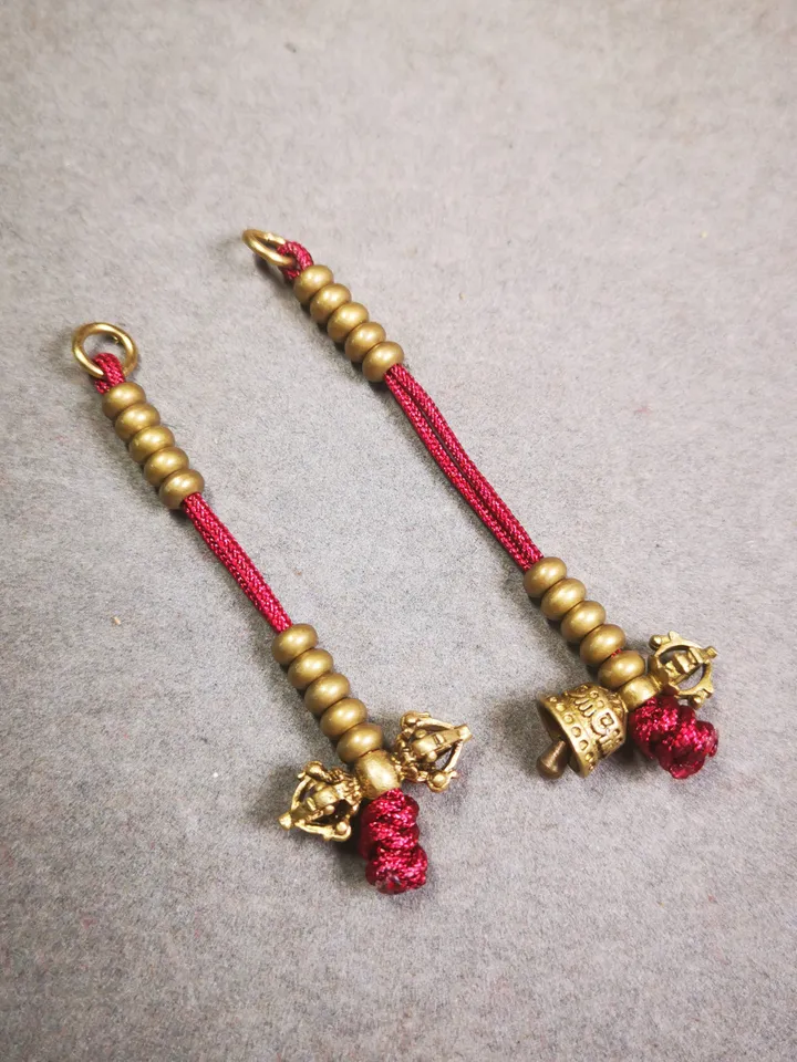 Gandhanra Handmade Tibetan Buddhist Mala Counters,Prayer Bead Counters,with Dorje and Vajra Pendant,Made of  Brass