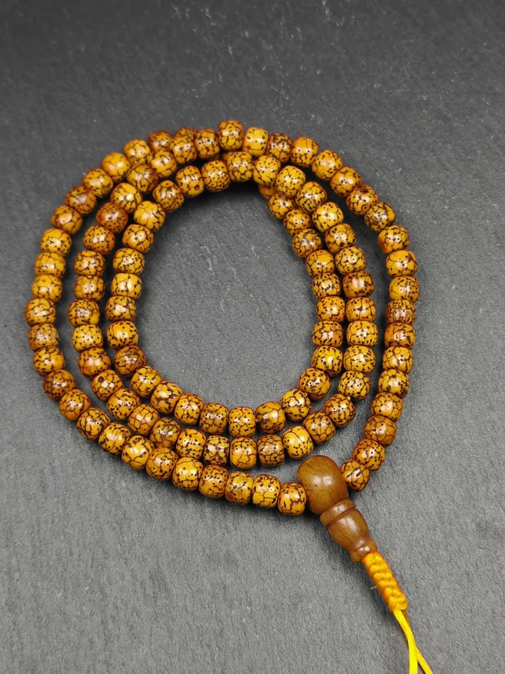 Gandhanra Old Tibetan Mala Beads Necklace,7mm Lotus Seed Beads Prayer Beads Bracelet,12.6" Length